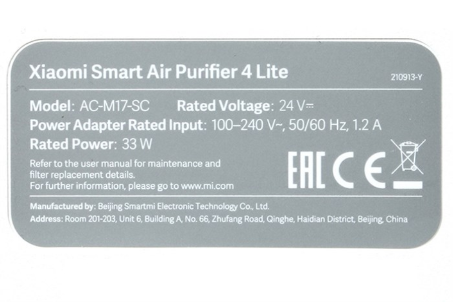 Máy lọc không khí Xiaomi Mi Air Purifier 4 Lite