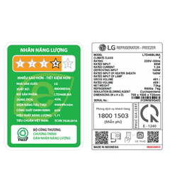 Tủ lạnh LG LTD46SVMA Inverter 459 lít