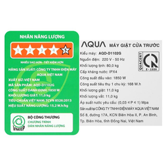 Máy giặt Aqua AQD- D1102G.BK 11 kg