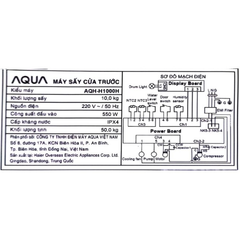 Máy sấy bơm nhiệt Aqua AQH-H1000H.PS