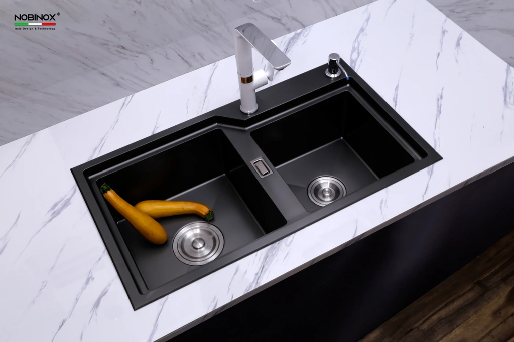 Chậu rửa chén Nobinox LUMIA NJ513B 2 hộc