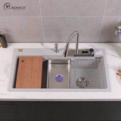 Chậu rửa chén Bossco BC-A10052XKS 1 hộc xám kim sa