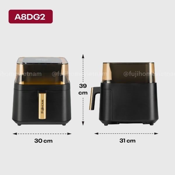 Nồi chiên không dầu Fujihome A8DG2 8 Lít