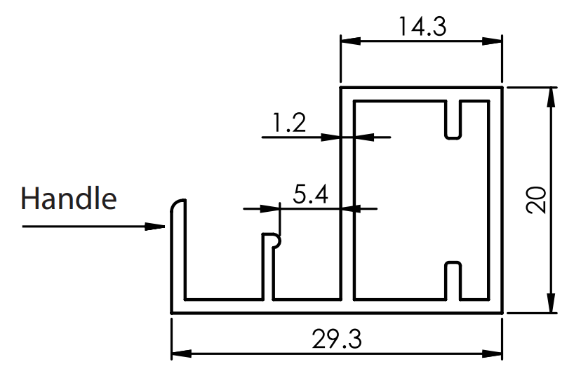 Khung nhôm cho cửa kính Imundex 7 454 012