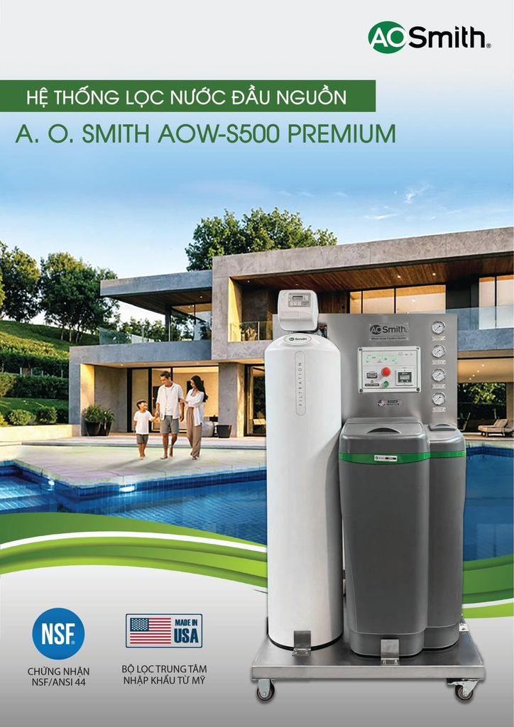 Hệ thống lọc nước đầu nguồn AOSmith AOW-S500 PREMIUM
