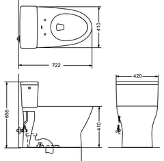 Bàn cầu một khối TOTO MS188VKE4XW kết hợp nắp rửa cơ Eco-washer TCW1211A