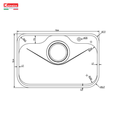 Chậu rửa bát Konox Tari 7851SR
