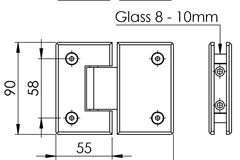 Bản lề kính 180°  Imundex 711.10.303