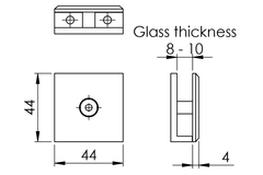 Kẹp kính gắn tường 90° Imundex 712.12.500