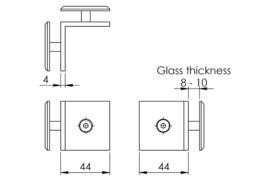 Kẹp Kính 90°  Imundex 712.12.502