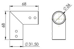 Bas nối thanh treo 90° Imundex 718.15.275