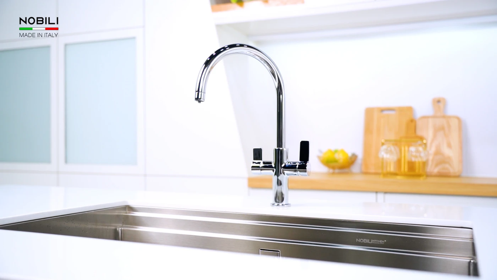 Vòi rửa chén Nobili SORA NB164 nóng lạnh 3 đường nước