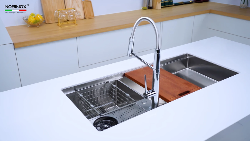 Chậu rửa chén Nobinox RAZIA NJ577 2 hộc