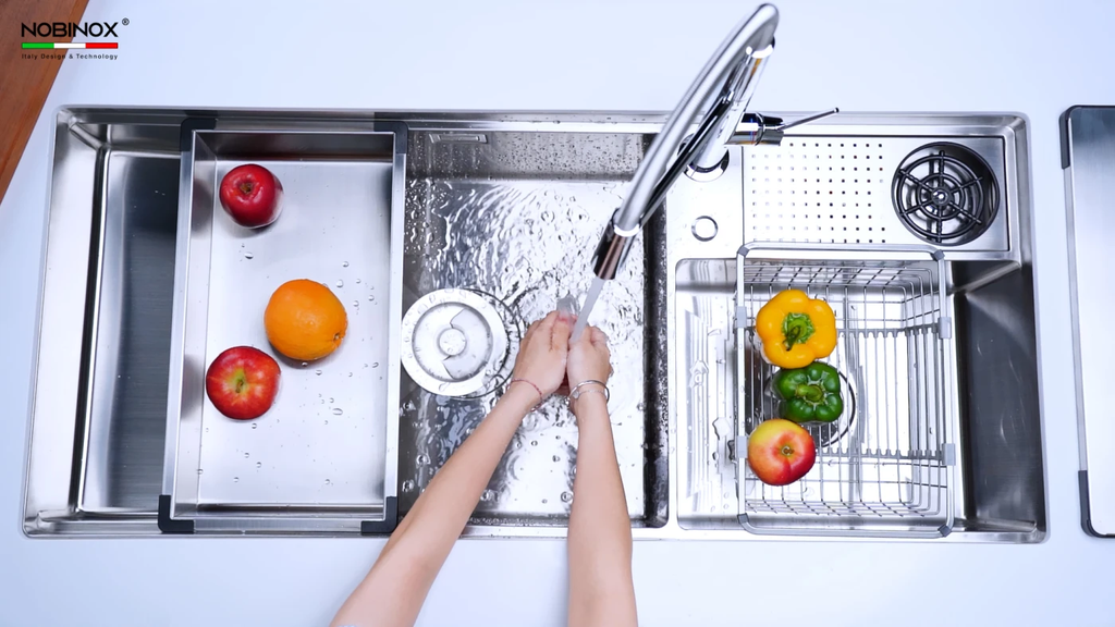 Chậu rửa chén Nobinox RAZIA NJ577 2 hộc