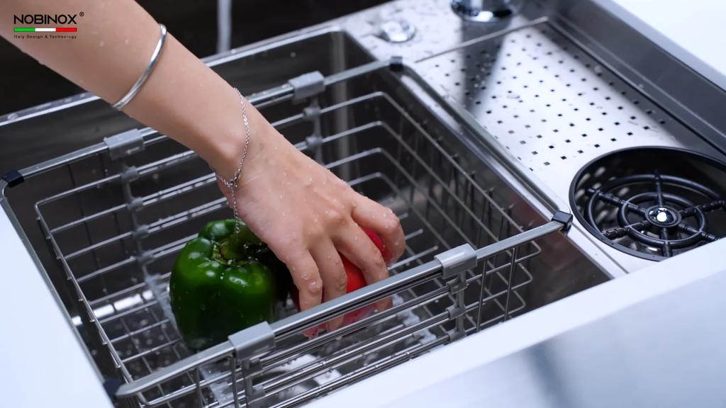 Chậu rửa chén Nobinox RAZIA NJ577 2 hộc