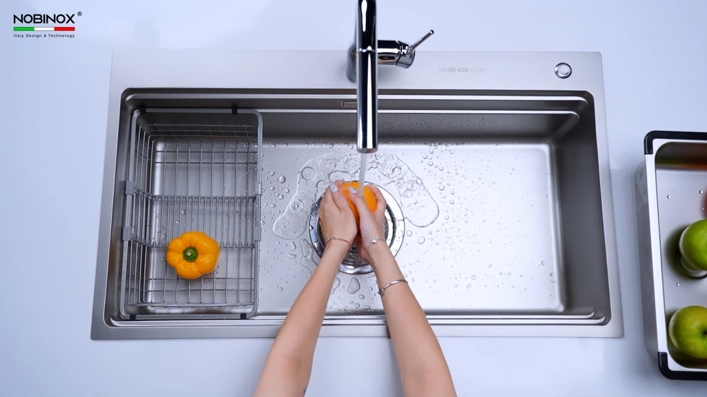 Chậu rửa chén Nobinox LIRA NJ564D 1 hộc