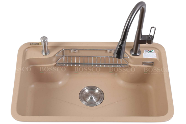 Chậu rửa chén Bossco BC-G8050VK 1 hộc bo góc