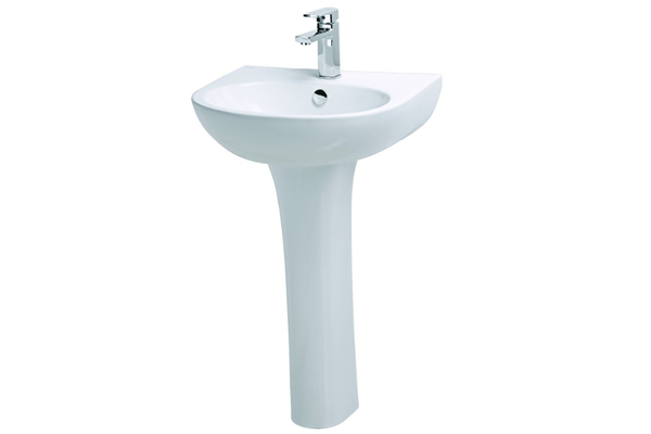 Chậu lavabo Caesar L2152+P2445 treo tường chân dài