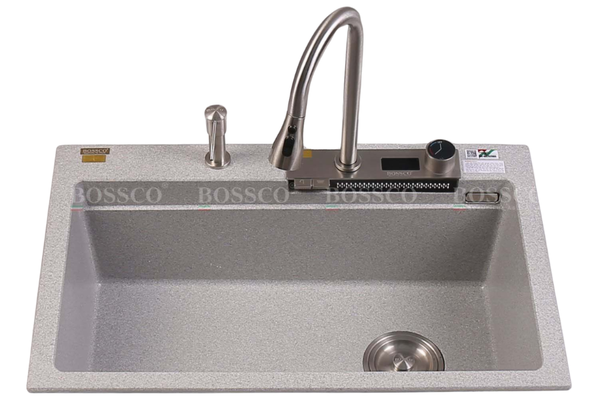 Chậu rửa chén Bossco BC-A8252XKS 1 hộc, 2 phím đa năng