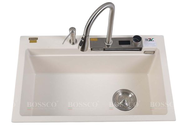 Chậu rửa chén Bossco BC-A8252TKS 1 hộc, 2 phím đa năng