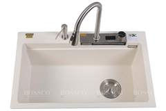 Chậu rửa chén Bossco BC-A8252TKS 1 hộc, 2 phím đa năng