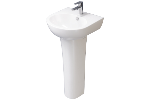 Chậu lavabo Caesar L2140+P2445 treo tường chân dài