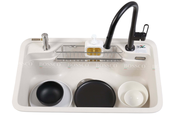 Chậu rửa chén Bossco BC-G8050TKS 1 hộc bo góc