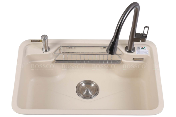 Chậu rửa chén Bossco BC-G8050KKS 1 hộc bo góc