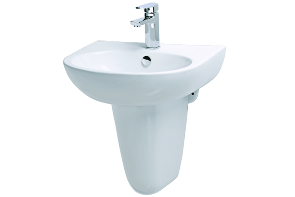 Chậu lavabo Caesar L2152+P2443 troe tường chân ngắn