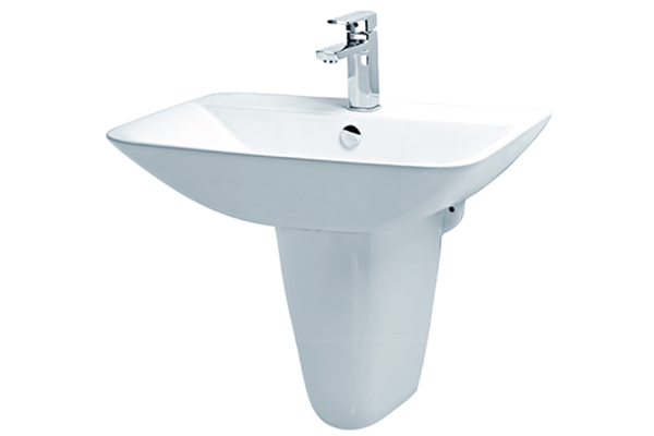 Chậu lavabo Caesar L2365+P2443 treo tường chân ngắn
