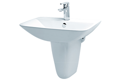 Chậu lavabo Caesar L2365+P2443 treo tường chân ngắn