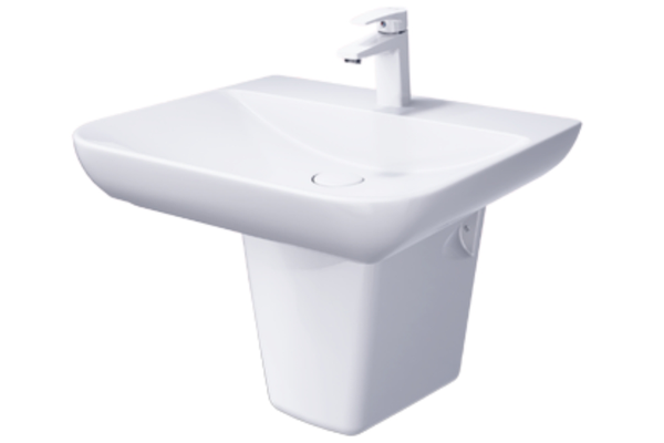 Chậu lavabo Caesar LF5370+PF2463 treo tường chân ngắn