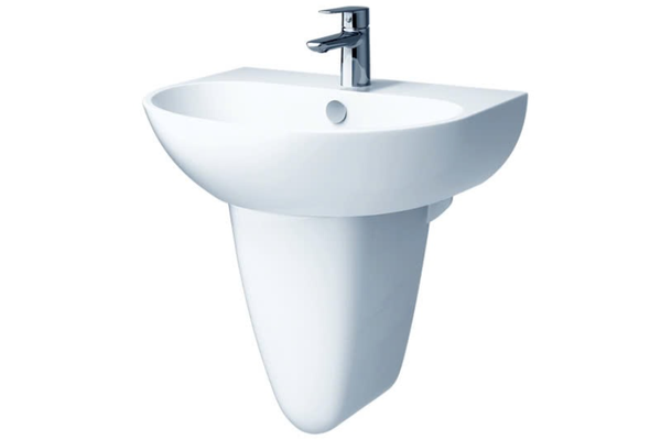 Chậu lavabo Caesar L2150+P2443 treo tường chân ngắn
