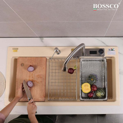 Chậu rửa chén Bossco BC-A10052KKS 1 hộc kem kim sa