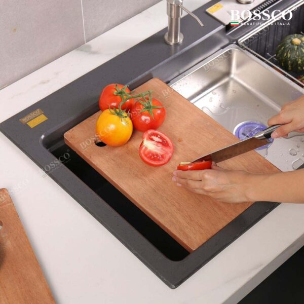 Chậu rửa chén Bossco BC-A10052XĐ 1 hộc xám đen