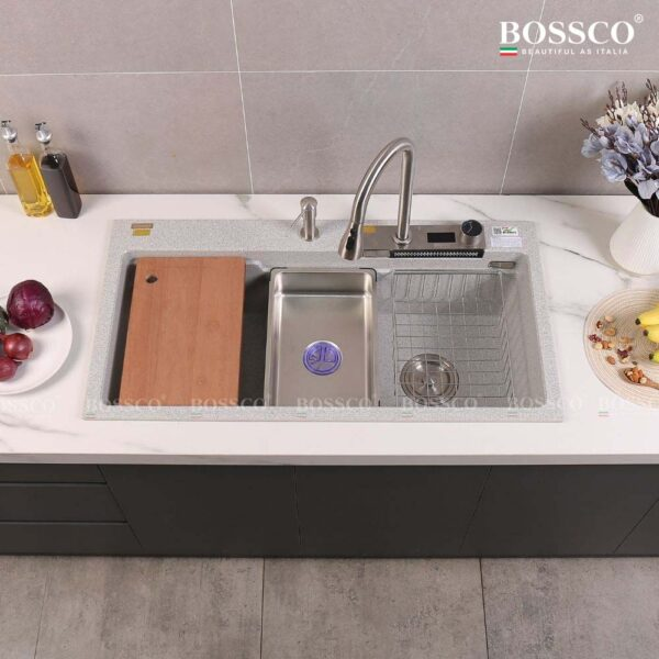 Chậu rửa chén Bossco BC-A10052XKS 1 hộc xám kim sa