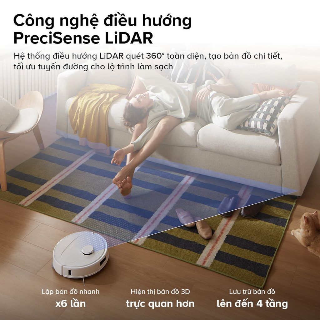 Robot hút bụi lau nhà Roborock QRevo C Pro màu trắng