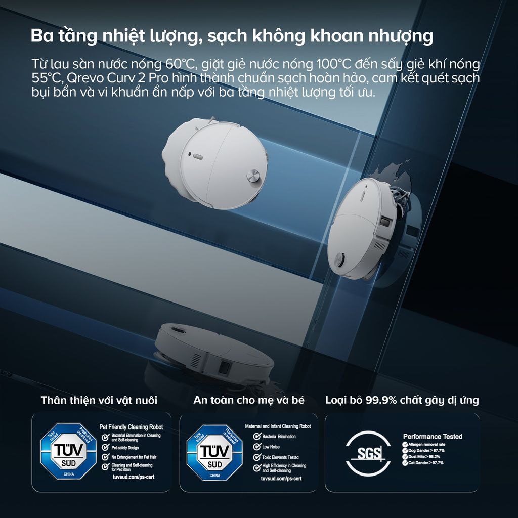 Robot hút bụi lau nhà Roborock QRevo Curv 2 Pro