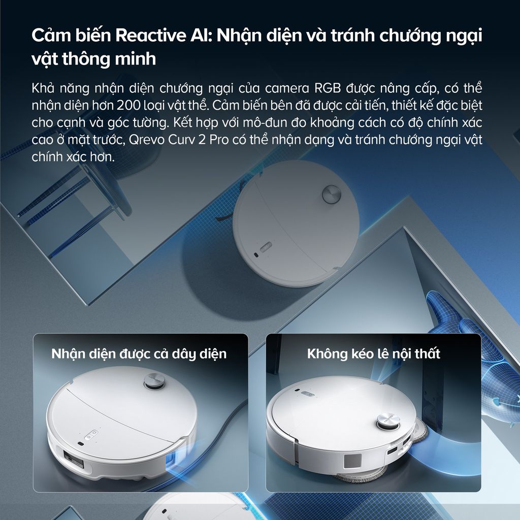 Robot hút bụi lau nhà Roborock QRevo Curv 2 Pro