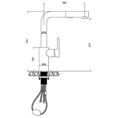 Vòi rửa bát Konox Vira Chrome