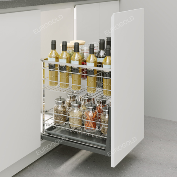 Giá gia vị inox nan dẹt, ray giảm chấn Eurogold EPD4220VX