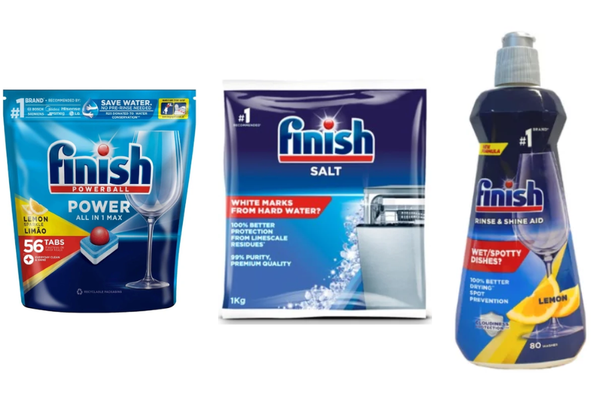 Combo chất tẩy rửa Finish 11511R + All in 1 56 viên + FVR400