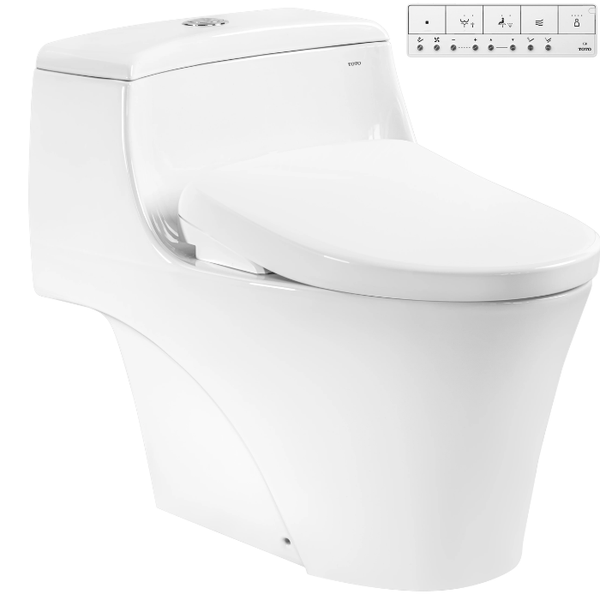 Bồn cầu một khối TOTO MS823CDRW23 kèm nắp rửa điện tử WASHLET dòng S7 - TCF47360GAA