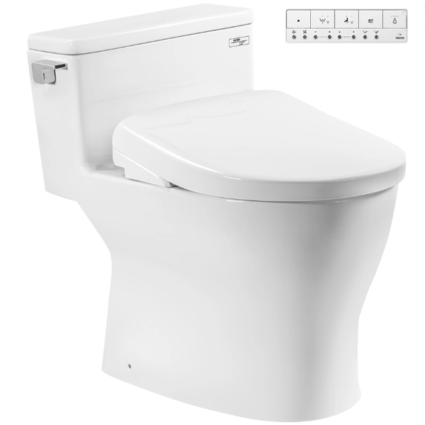 Bồn cầu một khối TOTO MS188VKW23 kết hợp nắp rửa điện tử WASHLET dòng S7 - TCF47360GAA