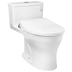 Bàn cầu một khối TOTO MS855DE2XW, nắp đóng êm kèm vòi rửa nước lạnh TCW07S