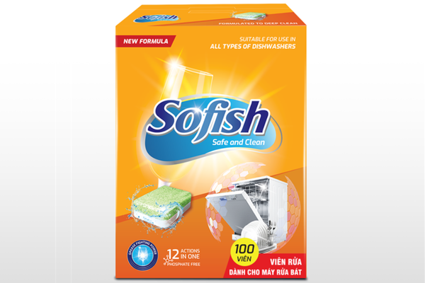Viên rửa bát Sofish 100 viên Maximum 100v