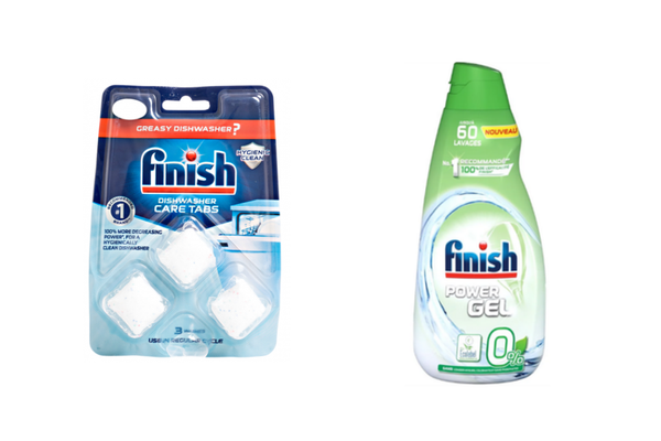 Combo Gel Rửa Bát Finish Eco 0% Gel 900ml FVEG900RG và Viên vệ sinh máy rửa chén Finish vỉ 3 viên VVSM FVVS3RG