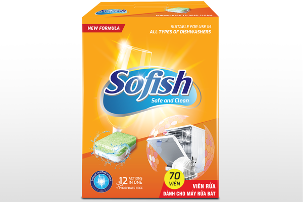 Viên rửa bát Sofish 70 viên Maximum 70v