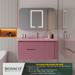 Tủ lavabo Bossco BC-C01H màu hồng
