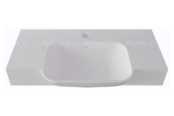 Chậu lavabo Bossco BC-LC10050TKS màu trắng kim sa